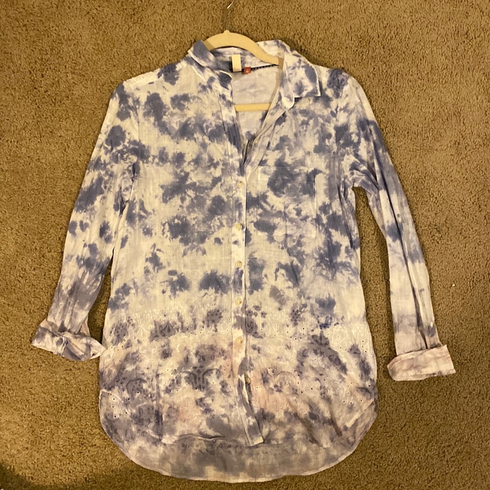 Tie dye long sleeve blouse
